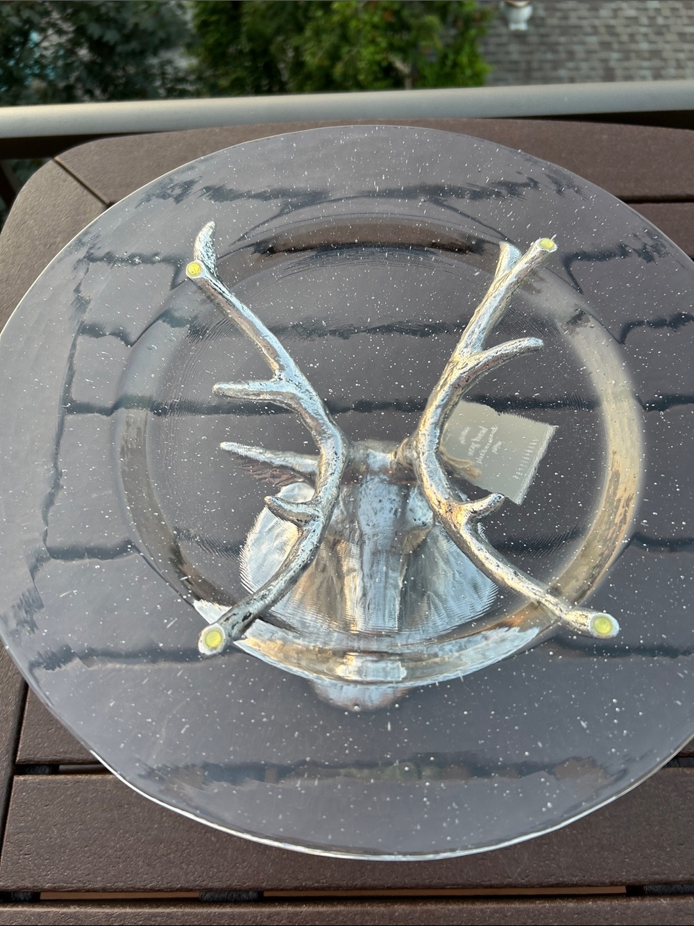 RARE Pottery Barn Stag Deer
Head Cake Stand Pedestal
Glass Platter Retired NWT - Picture 6 of 11